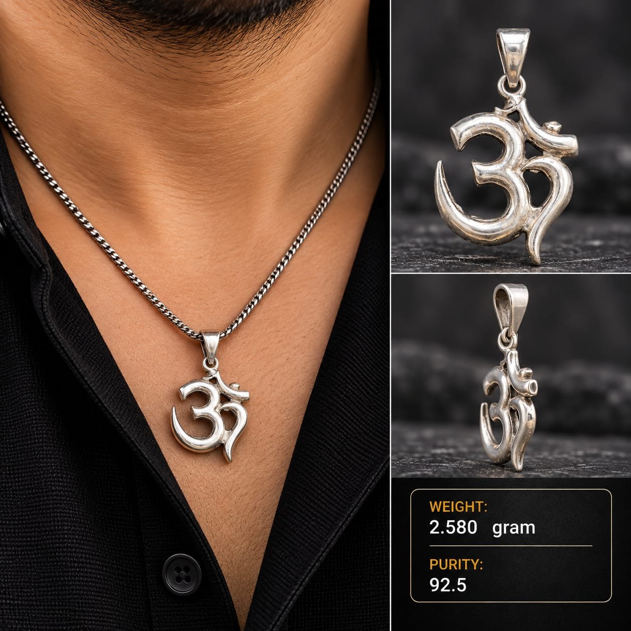 Om Silver Pendant II