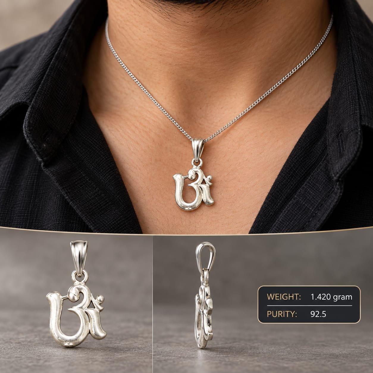 Om Silver Pendant III