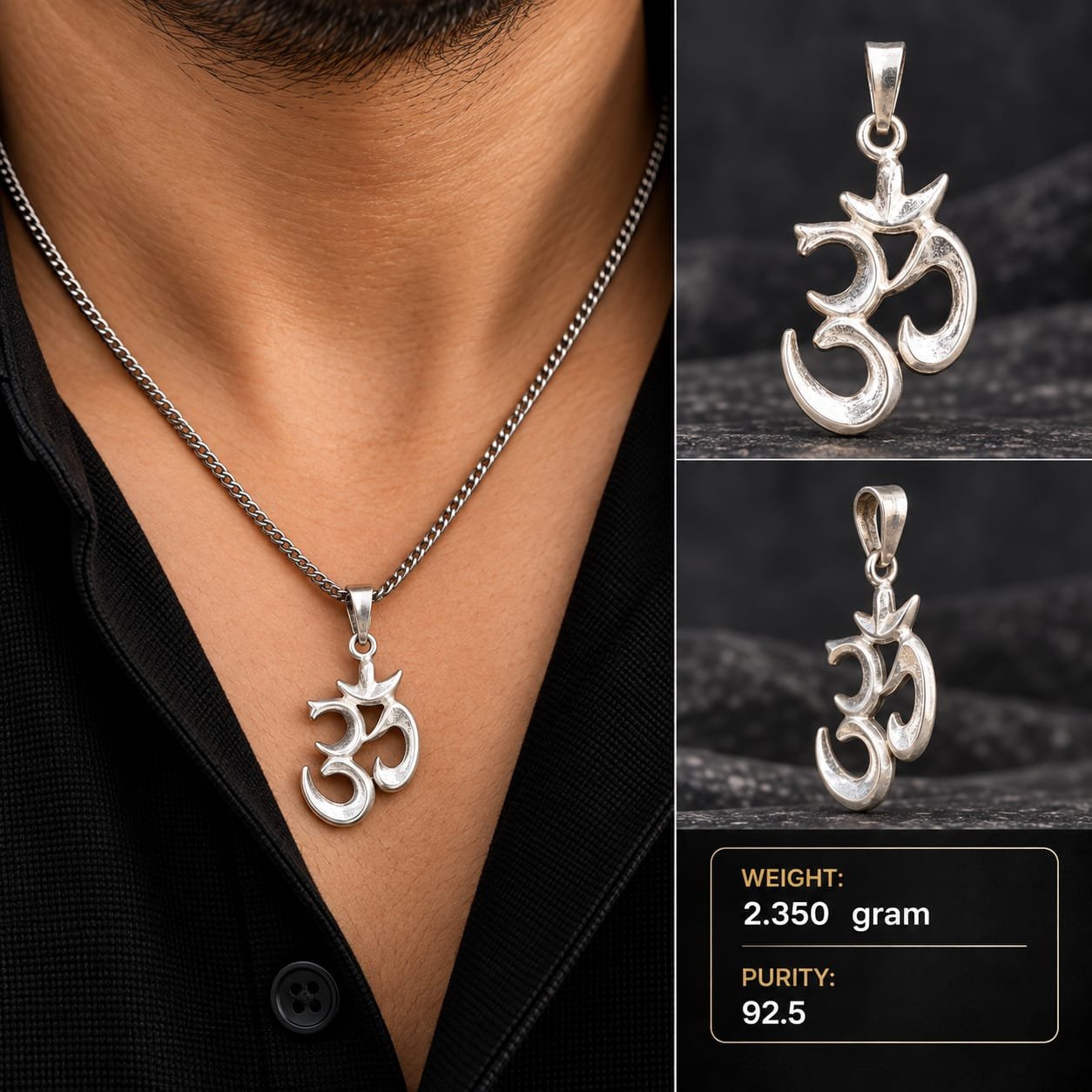 Om Silver Pendant