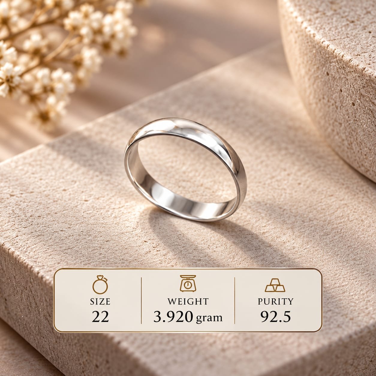 Men's Classic Plain Band 925 Silver Ring
